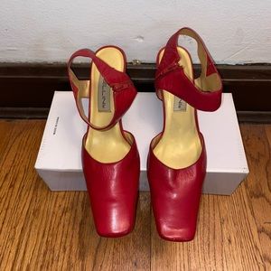 Bellini Deep Red Leather Wedge